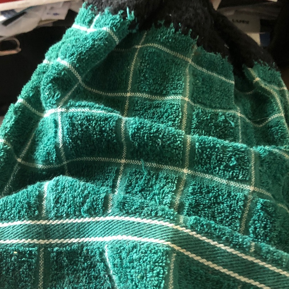 Green Plaid Bath Towel